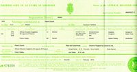 Fanny Oakley 1876 Marriage Cert